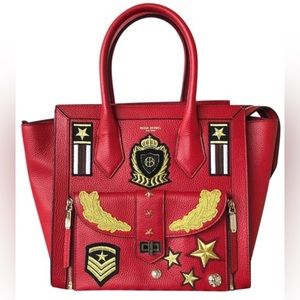 Used Henri Bendel Red Military Large Remington Bag